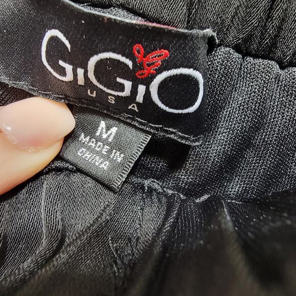 GiGio Black Sequin Joggers M Pants Sparkle Discocore Glam Lined Medium - Picture 8 of 13
